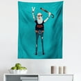 thumbnail image 1 of Retirement Tapestry, Cartoon Illustration of Rock and Roll Music Fan Senior Man with Stick, Fabric Wall Hanging Decor for Bedroom Living Room Dorm, 5 Sizes, Multicolor, by Ambesonne, 1 of 1