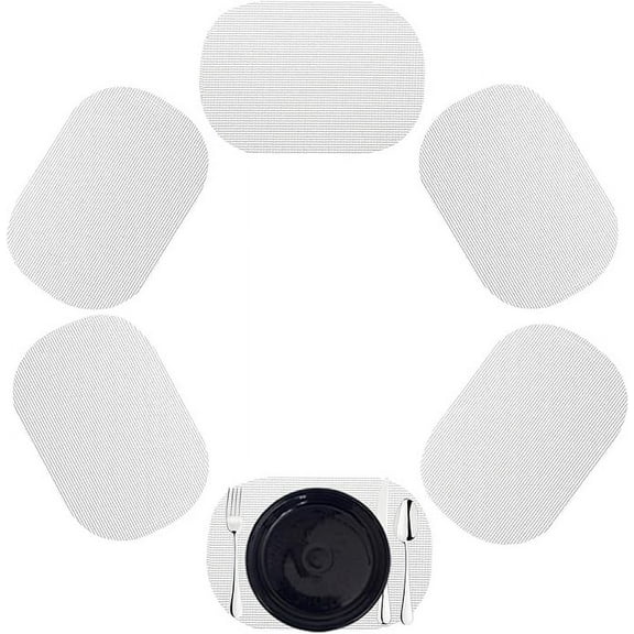 Kraftware Fishnet Oval Placemat 17"x12" (Set/6) Add Fun and Color to your Outdoor Dining – Real Jute Material – White