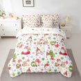 thumbnail image 2 of Homewish Chic Christmas Wreath 7-Piece Full Bedding Set Xmas Gnome Gingerbread Man Cozy Reversible Decor For Girls Teens, 2 of 8