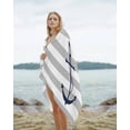 thumbnail image 2 of Grey White Striped Beach Towels Oversized Super Absorbent,Navy Blue Beach Nautical Anchor Ocean Coastal Lightweight Bath Towel Quick Dry Sets For Bathroom/Pool/Rv Camping/Beach Play/Gym Room 31"x62", 2 of 8