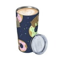 thumbnail image 3 of Kll Sloth With Donuts Stainless Steel Vacuum Insulated Coffee Cup 20 Oz Insulated Travel Mug Water Cup With Leak-Proof Straw Lid & Flip Lid,1 Metal Straws,1 Cleaning Brush, 3 of 8