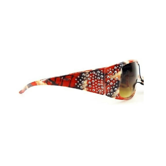 Womens Sunglasses Orange Camo Western Bling Shades Camouflage Glasses