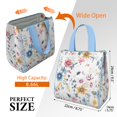 thumbnail image 3 of Pioneer Flower Floral Print Pattern Insulated Lunch Bag for Women & Adults,Large Portable Soft Cooler Lunch Bag,Thermal Food Storage Tote with Pearl Cotton,8.66L,8.75x5.75x9.5 Inch, 3 of 6