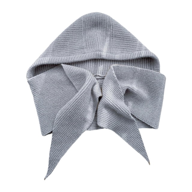 Gorra con capucha, bufanda, sombrero, capa, bufanda de punto con capucha para citas, esquí al aire libre, caminatas gris