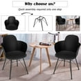 thumbnail image 5 of Giantex Modern Dining Chairs Set of 4, Lounge Plastic Accent Chair w/ Ergonomic Backrest,  Leisure Armchair for Kitchen, Dining Room, Bedroom, Living Room. Black, 5 of 6