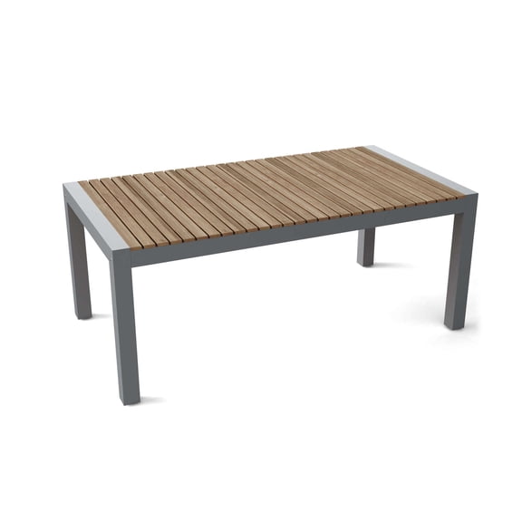 Anderson Teak Seville Rectangular Traditional Aluminum Dining Table in Gray