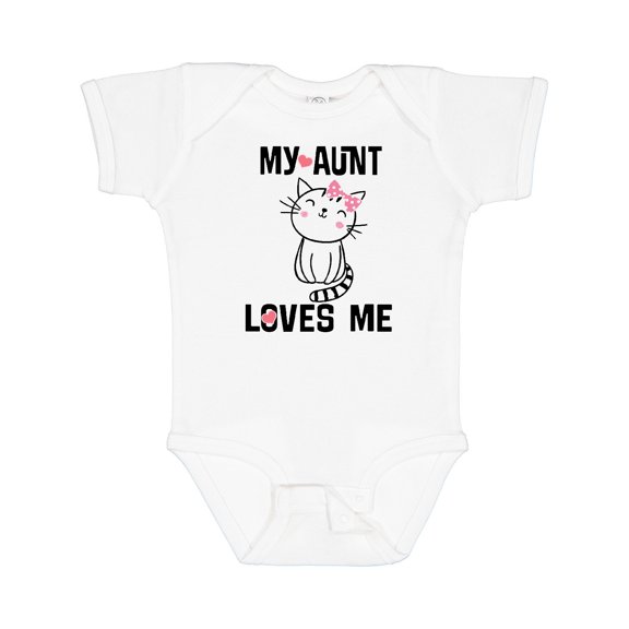 Inktastic My Aunt Loves Me Kitty Girls Baby Bodysuit