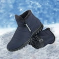 thumbnail image 2 of adviicd Snow Boots for Men Mens Winter Snow Boots Side Zipper Anti-Slip Lined Boots Casual Outdoor Shoes (Blue,8), 2 of 6