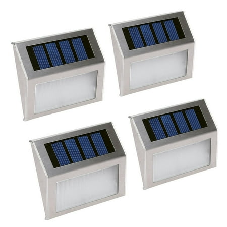 2 LED Solar Stair Step Light, Wall Light, Wireless Motion Sensing Lamp (4 Pack) - Walmart.com