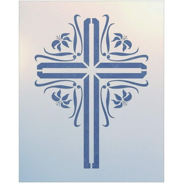 Easter Cross 2 Small Stencil - Stencils for Painting Reusable Plastic Mylar Drawing Templates DIY Ornaments Craft for Decoration Art Drawing Spring - The Artful Stencil