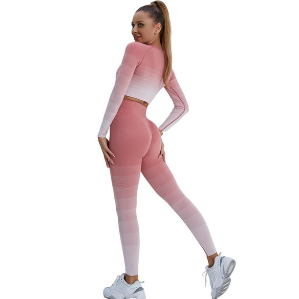 facefd Home Women Polyester Yoga Pants Girls Breathable Soft High Waist Trousers  Ladies Hip Lifting Sportswear Jogging Clothing Pink L 