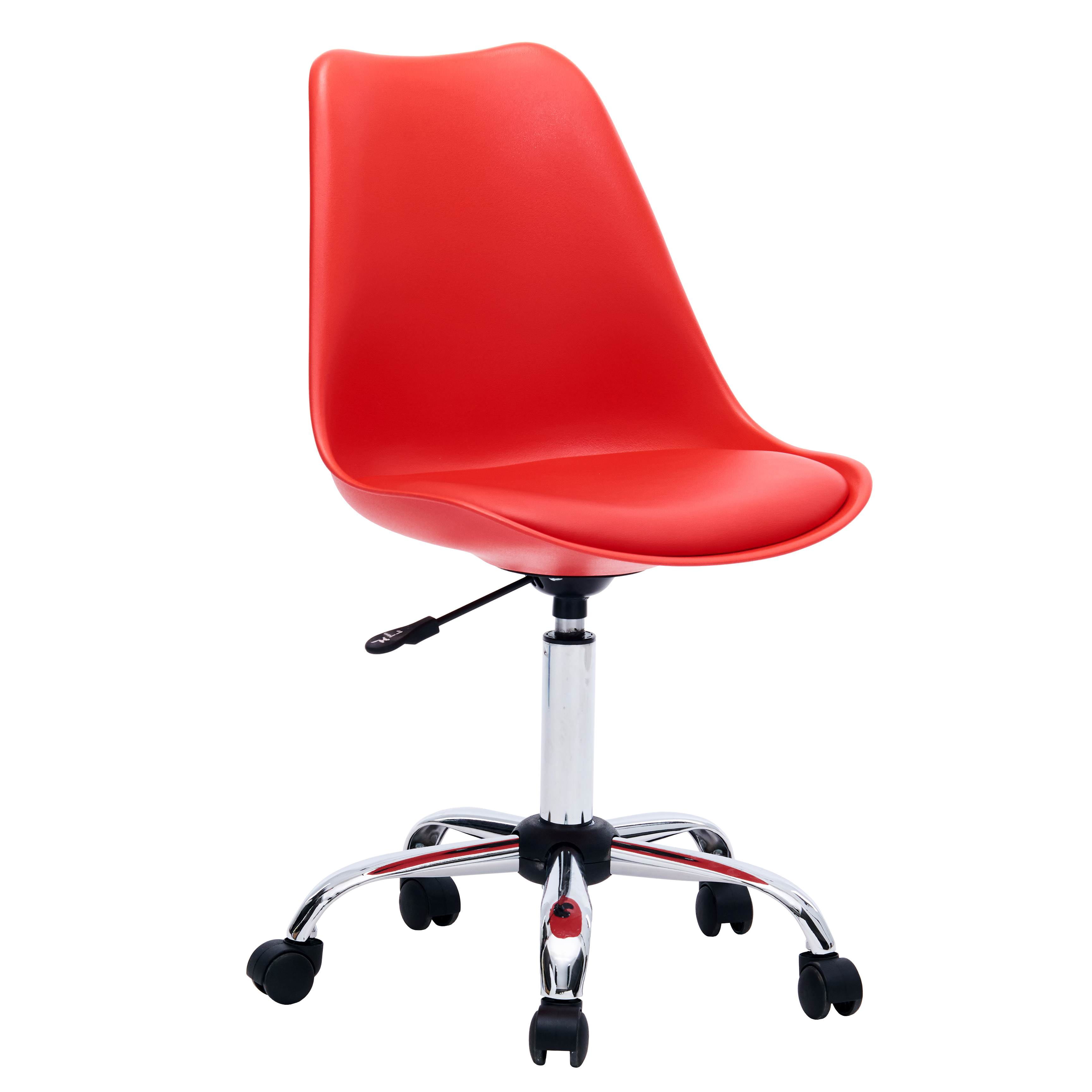 Porthos Home Adjustable Height Cushioned Seat Office Desk Chair with Chrome Base and Caster ...