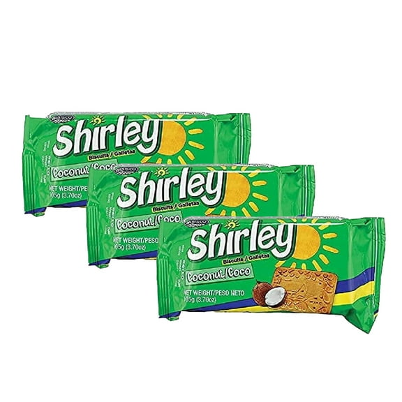 Wibisco Shirley Biscuits Coconut (3 Packs of 3.7oz Each)
