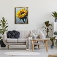 thumbnail image 2 of Stupell Yellow Sunflower Blossom Close Up Botanical & Floral Painting Gold Floater Framed Art Print Wall Art, 2 of 6