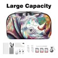 thumbnail image 3 of Rhinoceros Oxford Fabric Digital Pouch for Electronic Devices, Waterproof Travel Case for Cell Phone Charger, Hard Drive, and Cords - 5.9x9.44x3.14 inches, 3 of 6