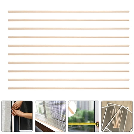 ELAYARD 12 Pcs Thin Wood Strips Beige Molding Strip For DIY Projects And Window Decoration