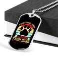 thumbnail image 3 of Learned From Dogs Paw Necklace Stainless Steel or 18k Gold Dog Tag 24" Chain, 3 of 8
