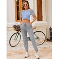 thumbnail image 4 of Ekouaer Womens Pajama Sets Short Sleeve Long Pants Pj Sets 2 Piece Summer Jogger Pjs for Women With Pockets, 4 of 6