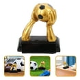 thumbnail image 3 of KAKOWELY Trofeos de fútbol de base ancha, premios de fútbol, trofeo deportivo mundial, medalla con diseño de mano, trofeo de fútbol para decoración de oficina, juguete de cumpleaños para fanáticos, 3 of 5