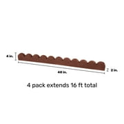 GroundSmart SmartLoc Scallop Landscape Edging, 4 Red Rubber Garden Edging Border, 4 pack
