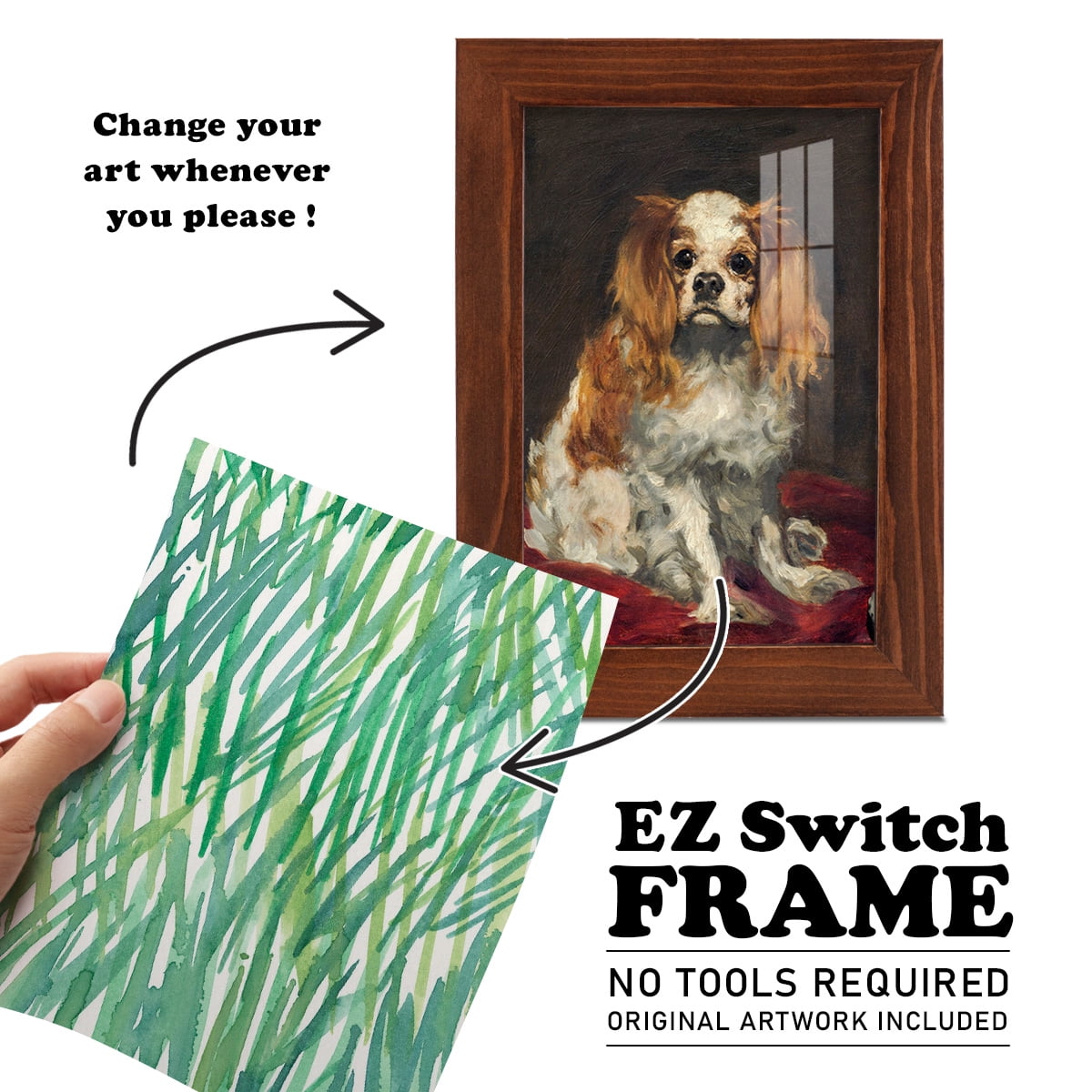 Just Grass I - Framed Print w/glass - Chestnut