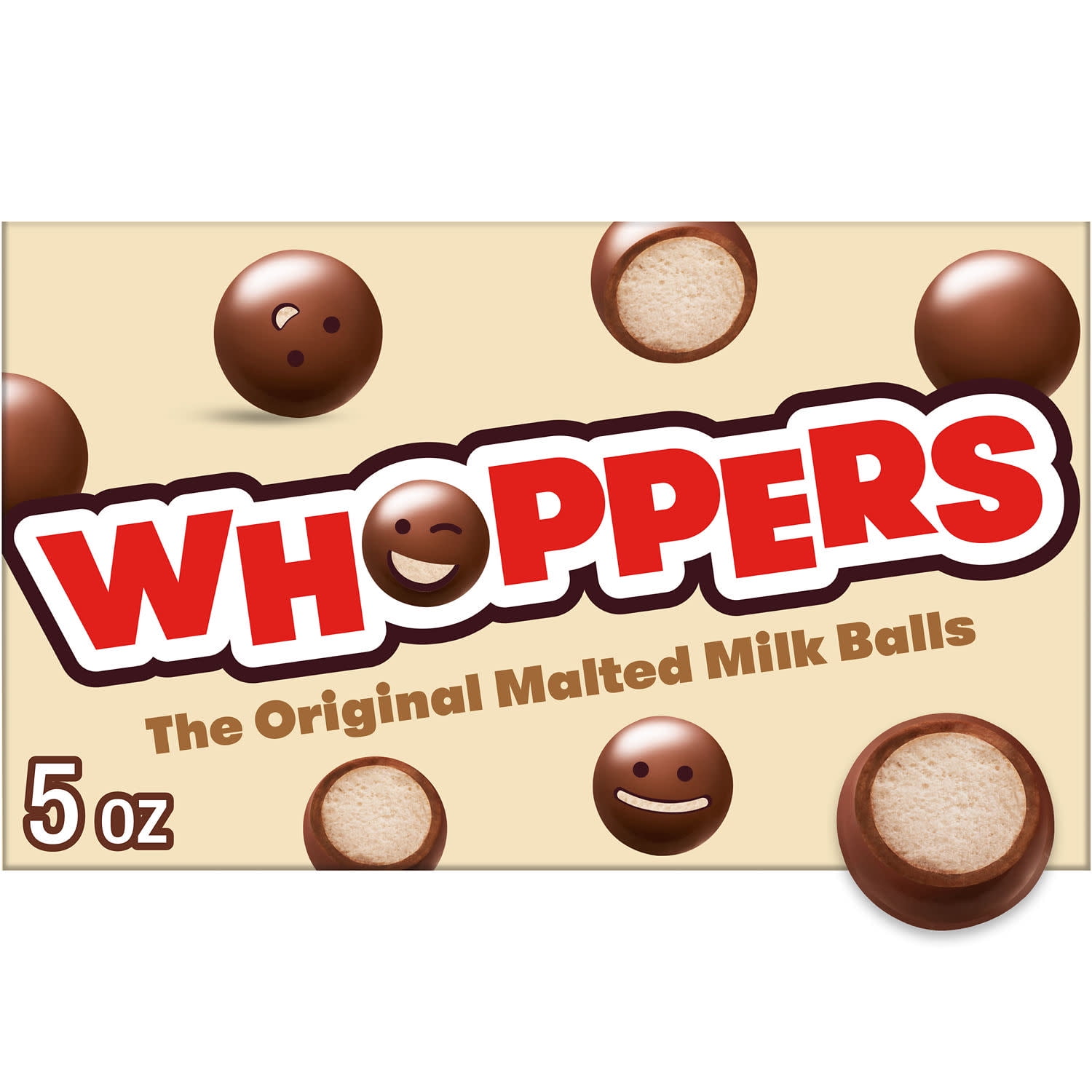 Whoppers Malted Milk Balls Candy, Movie Theater Box Candy, 5 oz