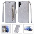 thumbnail image 1 of Feishell Compatible with Samsung Galaxy S23 Ultra Wallet Case,Glitter Sparkly Bling PU Leather Zipper Pocket with Credit Card Slots Shockproof Magnetic Clasp Folio Flip Stand Phone Case,Silver, 1 of 1