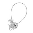 thumbnail image 1 of Navideña  UE / Tieback Handsfree Holdback / Broach / Bracket Plata Gloria Gancho de la cortina, 1 of 9