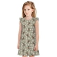 thumbnail image 1 of Fotbe Bees And Chamomile Vestido de Dormir para Niñas de 3 a 10 Años, Mangas Cortas, Estilo Princesa, Pijama Camisón con Mangas Voladas-X-Large, 1 of 6