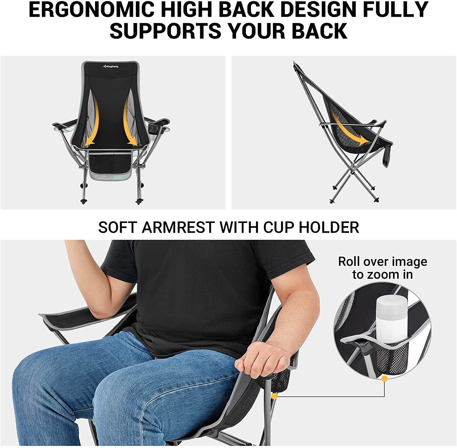 High back ergo camp chair sale