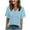 Light Blue, variant on Womens Tops Short Sleeve V Neck Tee Shirts Cute Dressy Casual Clothing Business Work Blouse