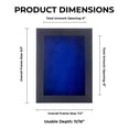thumbnail image 3 of 6x8 Shadow Box Frame Black Wood | With a 3/4" Usable Display Depth | Includes a Royal Blue Real, 3 of 6