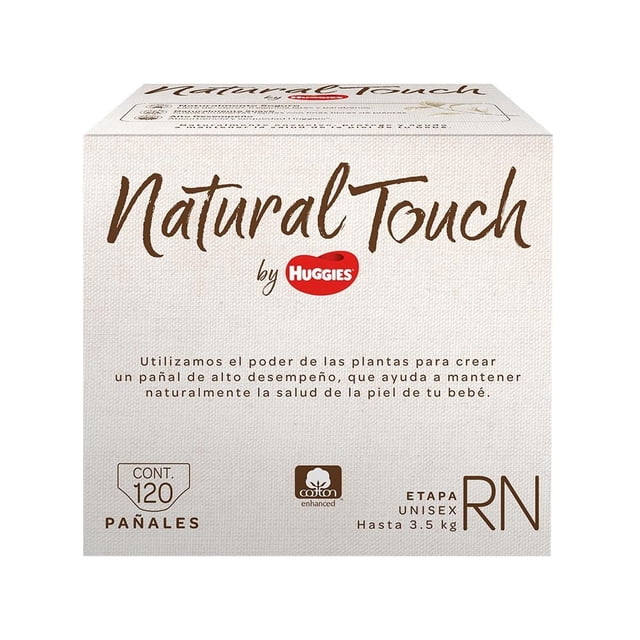 Pañales Natural Touch By Huggies RN 120 piezas
