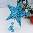 thumbnail image 3 of MRLESS Blue Glittered Christmas Tree Topper Star - 20cm Metal, 3 of 6