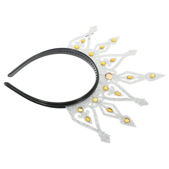 PAMINGONO Crown Headband for Women 1 Set Silver Plastic Vintage Tiara for Wedding