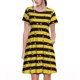 thumbnail image 1 of Easygdp Striped With Bees para Vestido Transpirable de Mujer, Vestido Suelto de Manga Corta con Pliegues y Bolsillos para el Verano, 1 of 6
