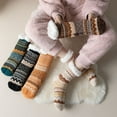 thumbnail image 5 of qolati Women Fuzzy Socks Non Slip Winter Warm Puffy Slipper Socks Soft Thick Fleece Lined Home Floor Comfy Socks, 5 of 7