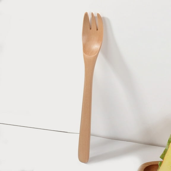 Clearance! Hilingoto Kitchen Cleaning Supplies, Wooden Fork, Tools Wooden Kitchen Bamboo Fork Utensil Soup-Teaspoon Cooking Tableware Spoon Kitchen,Dining & Bar 7.9X1.2X0.4Inch Christmas Sale