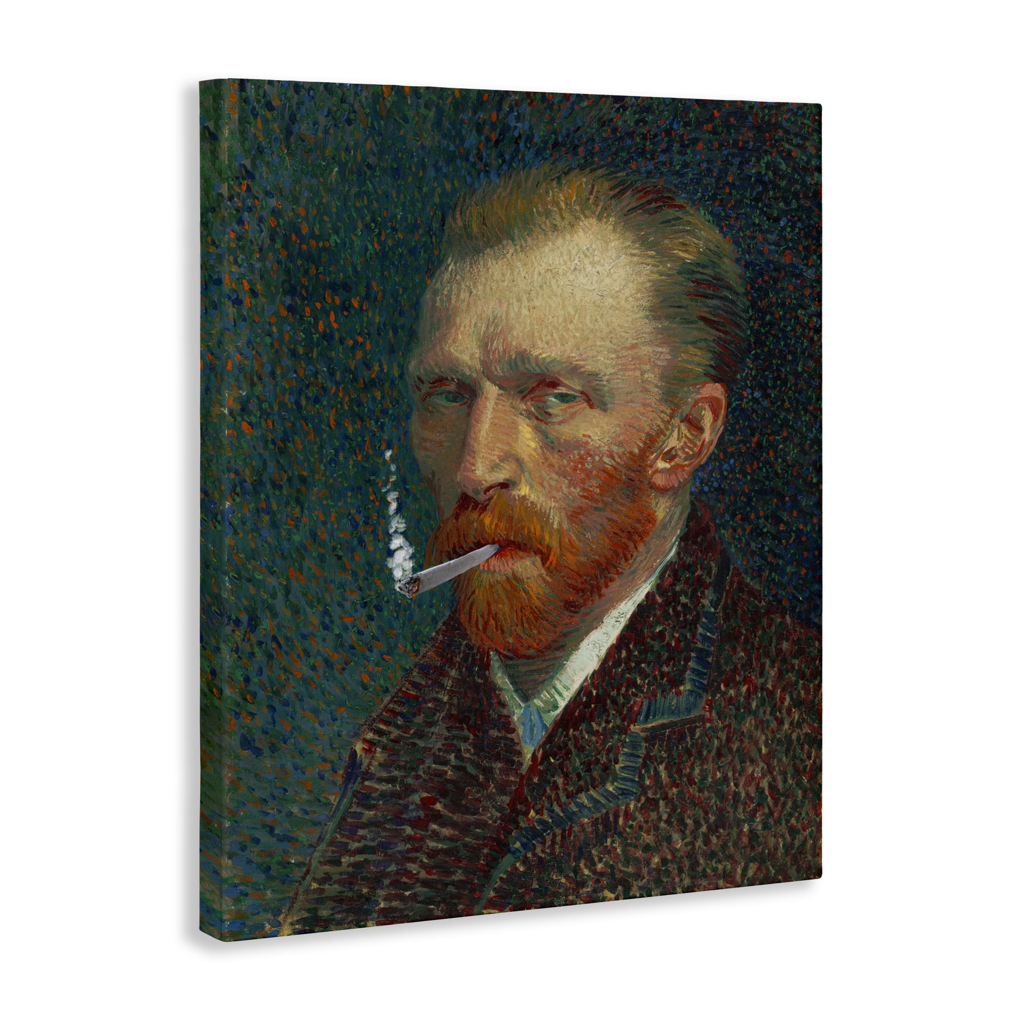 Van Gogh Portrait with Smoke Canvas Wall Art, design by Masters Redux