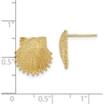thumbnail image 4 of 14K Yellow Gold Classic, Handcrafted, Refined Polished 13.4 Mm Beaded Scallop Shell Post Earrings, 4 of 4