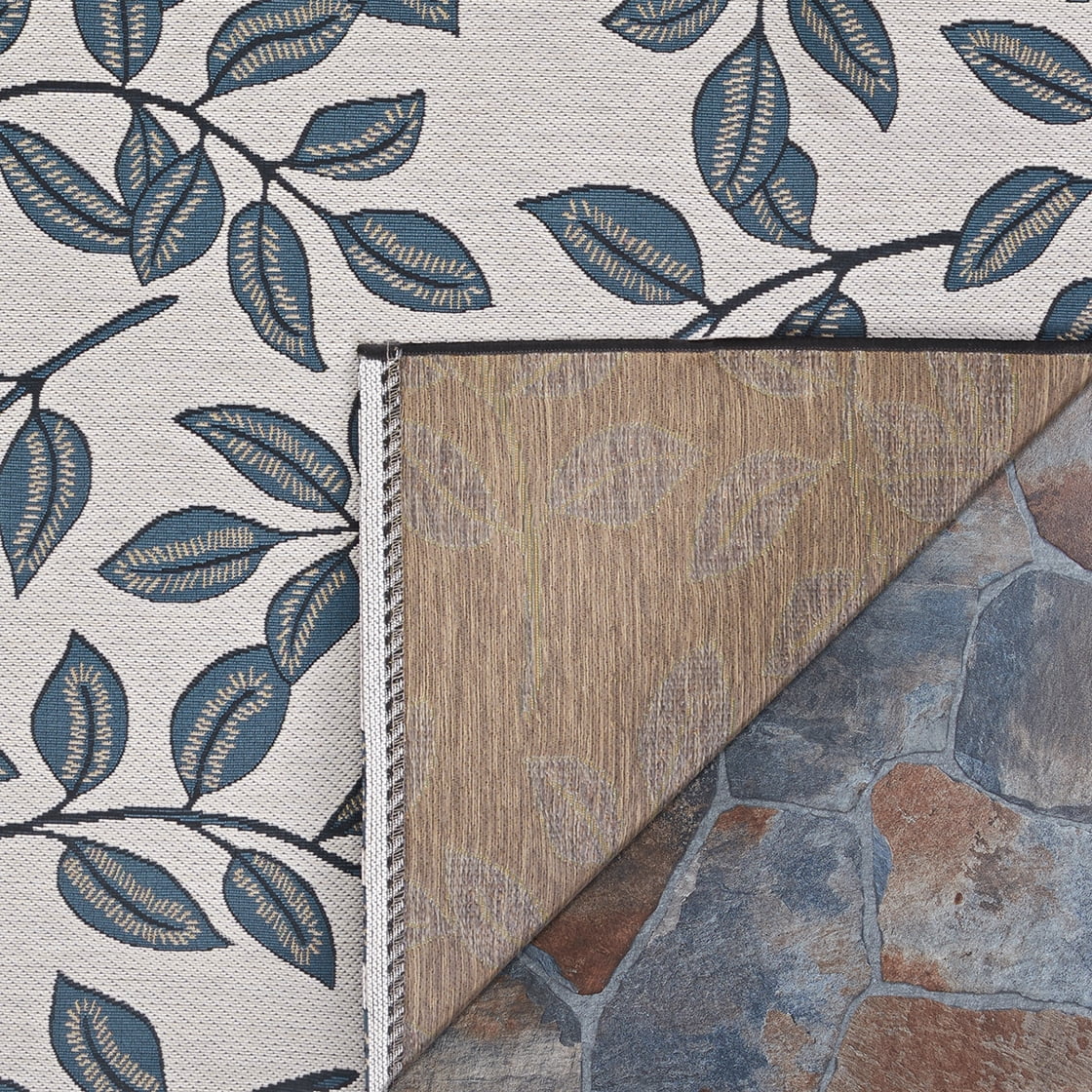 Couristan Dolce Summer Ivy 4' x 5'10" Ivory-Slate Blue Indoor/Outdoor Rug