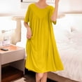 thumbnail image 7 of Nightgown For Women Short Sleeve Ruched Maxi Sleep Dress for Home Lounge Weekend Morning Evening Routine Relaxed Daily Wear Casual Comfort Style Summer, 7 of 7