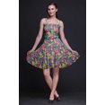 thumbnail image 4 of Bimba Robe Cocktail au-Dessus du Genou Smockée Florale pour Femmes Robe d'Été Fluide-Moyenne, 4 of 5