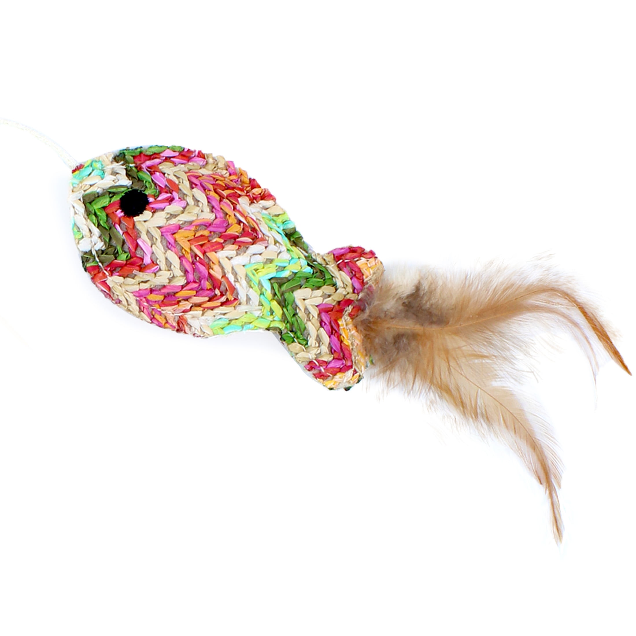 (2 pack) Vibrant Life Natural Fish Teaser Wand Cat Toy with Catnip, 18"
