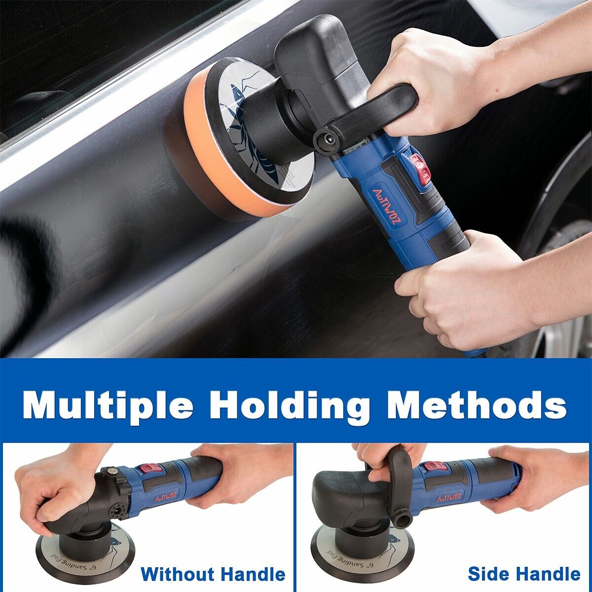 AUTIWOZ 6" Dual Action Electric Car Polisher Buffer Sander Waxer 4500 RPM 800W