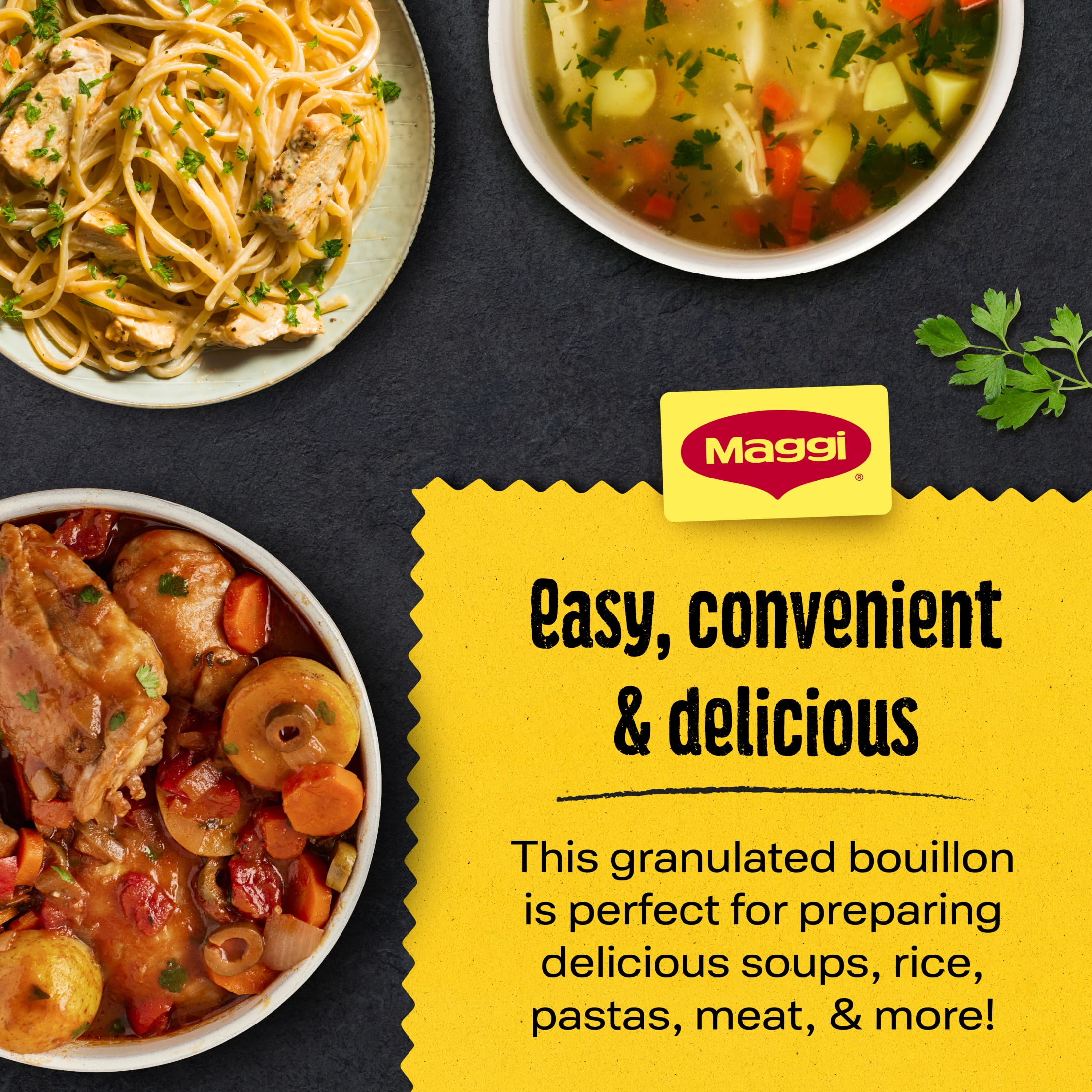 (12 pack) Maggi Granulated Chicken Flavor Bouillon Powder, 16 oz