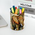 thumbnail image 5 of Organizador de escritorio compacto para bolígrafos: útiles de maquillaje y estudio de arte, diseño de elefante colorido., 5 of 5
