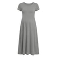thumbnail image 4 of Gfyviroh Women's Maternity Maxi T-Shirt Dress Short Sleeve Soft Casual Plain Dress Comfy Plus Size Pregnancy A-Line Dress, 4 of 7
