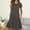 Gray, variant on Sentmoon Boho Dress with Pockets Crew Neck Solid Color Plus Size Dress Short Sleeve Loose Fit Beach Beach Stuff Jean Dress for Women for Everyday Casual Wear Green L