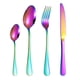 thumbnail image 2 of Juego de cubiertos de acero inoxidable, tenedor para cena, reutilizable, 4 piezas, utensilios para comer, vajilla para fiesta de Navidad, uso diario y, 2 of 10